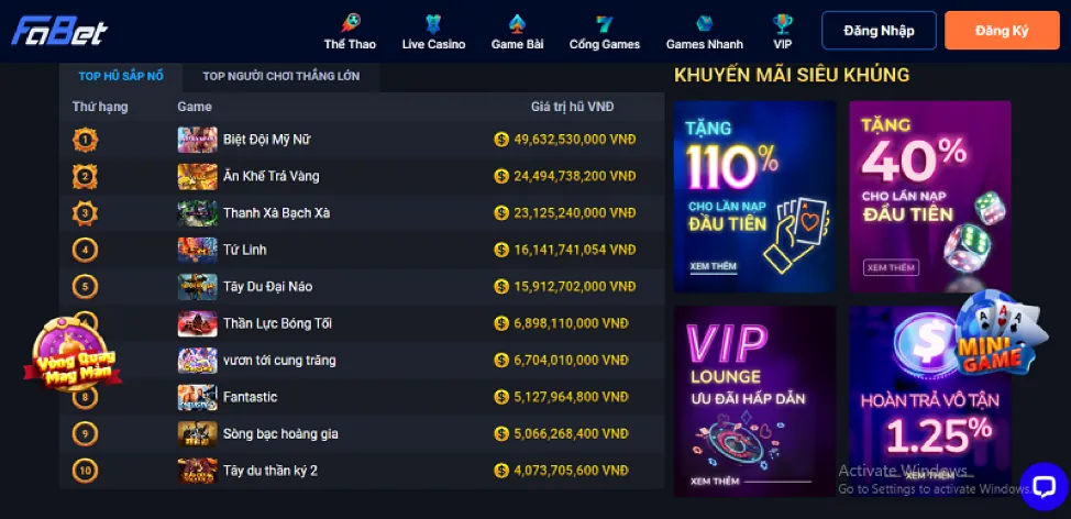 Giao diện hiển thị các loại game bắn cá đa dạng trên nền tảng hy88